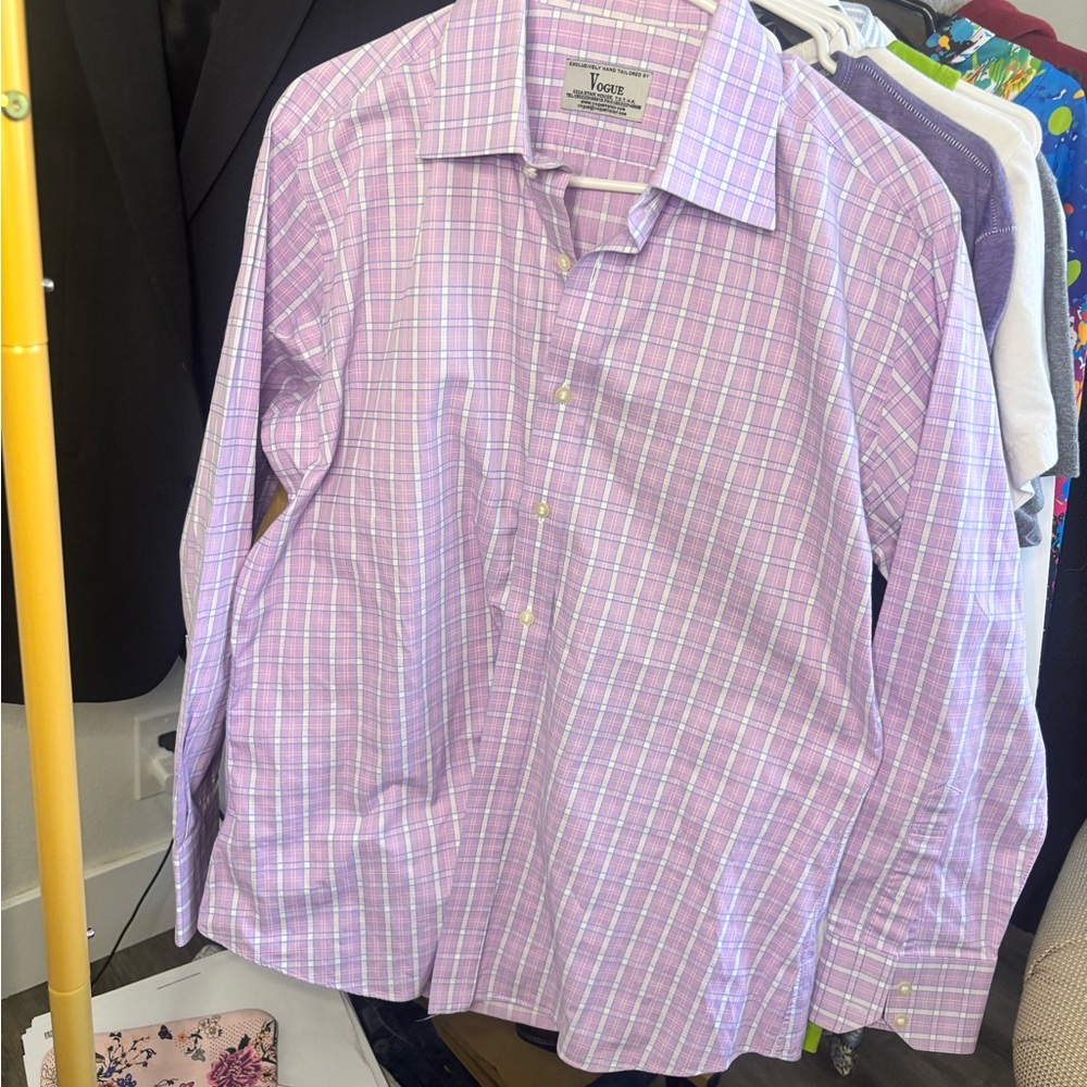 Vogue Lavender Plaid Dress Shirt